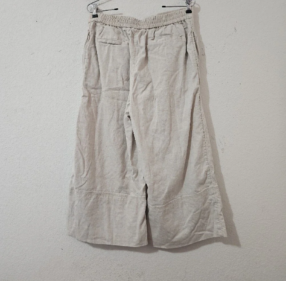 Banana Republic Anyday Wide-Leg High-Rise Linen-Blend Cropped Pant